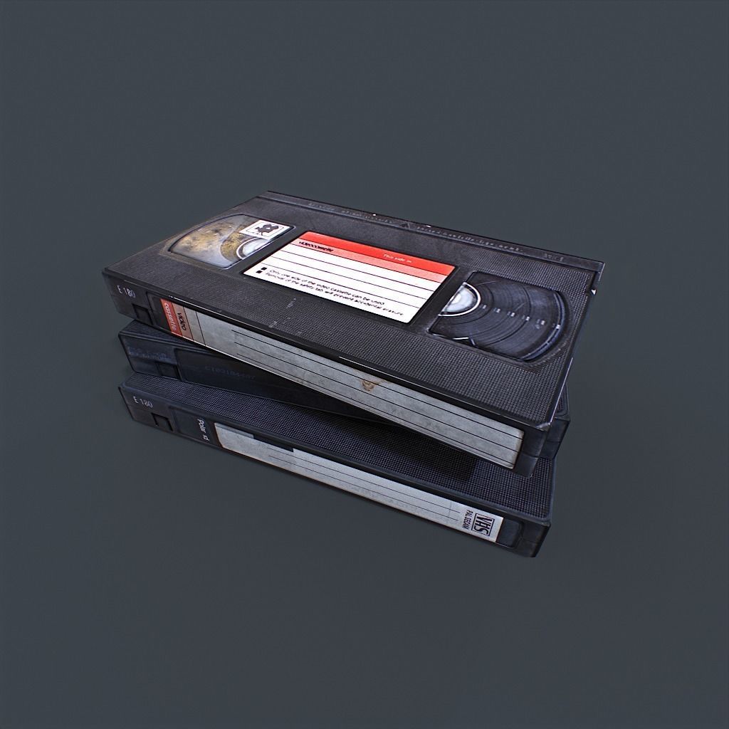 VHS Tapes Low-poly 3D model_2