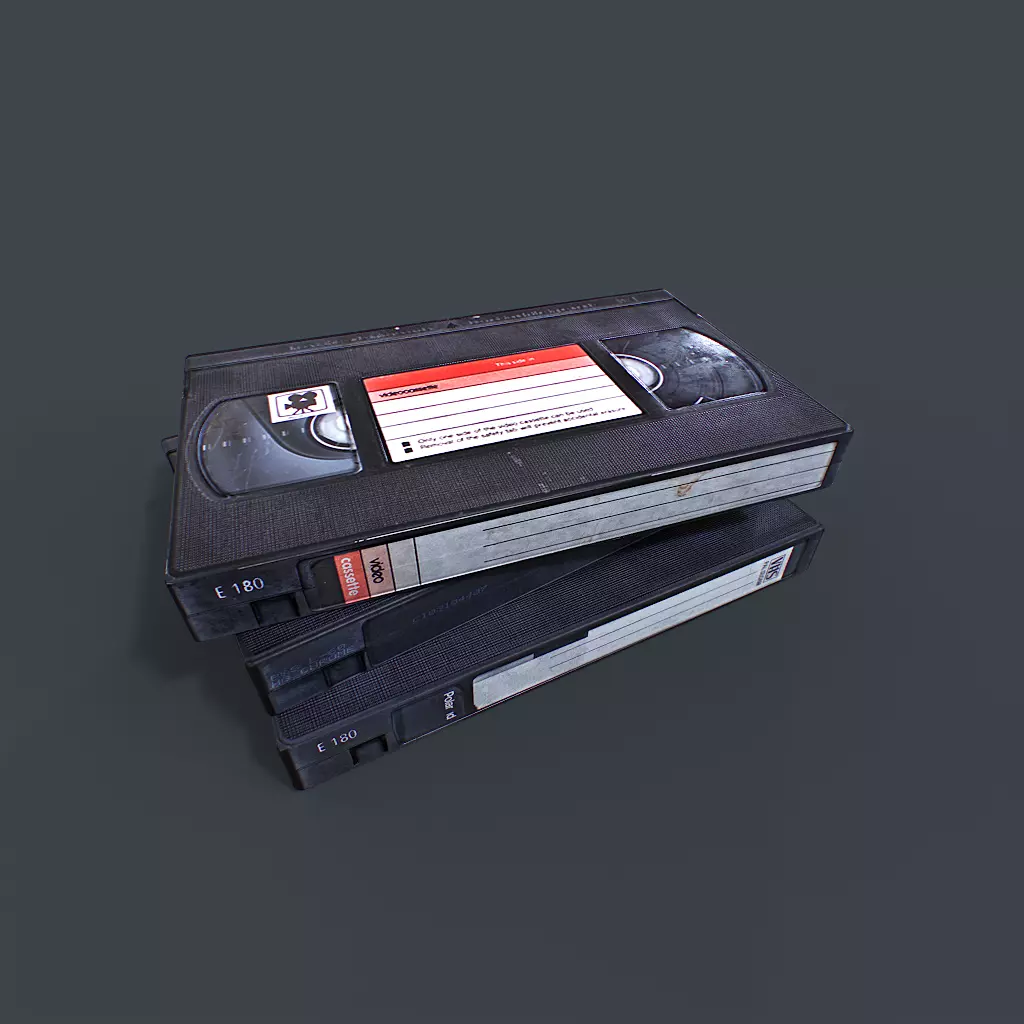 VHS Tapes Low-poly 3D model_0