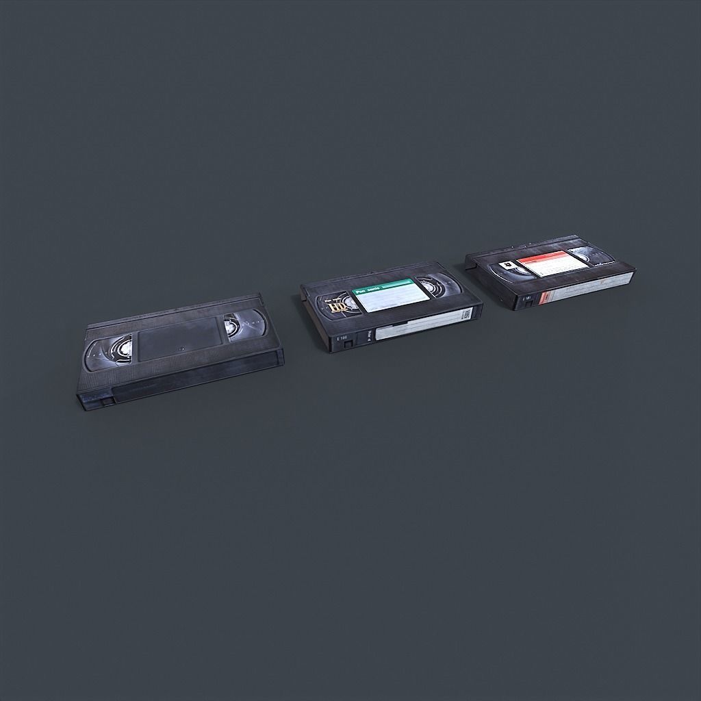 VHS Tapes Low-poly 3D model_9