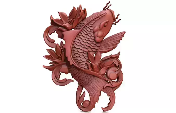 Koi fish 2 CNC 3D print model