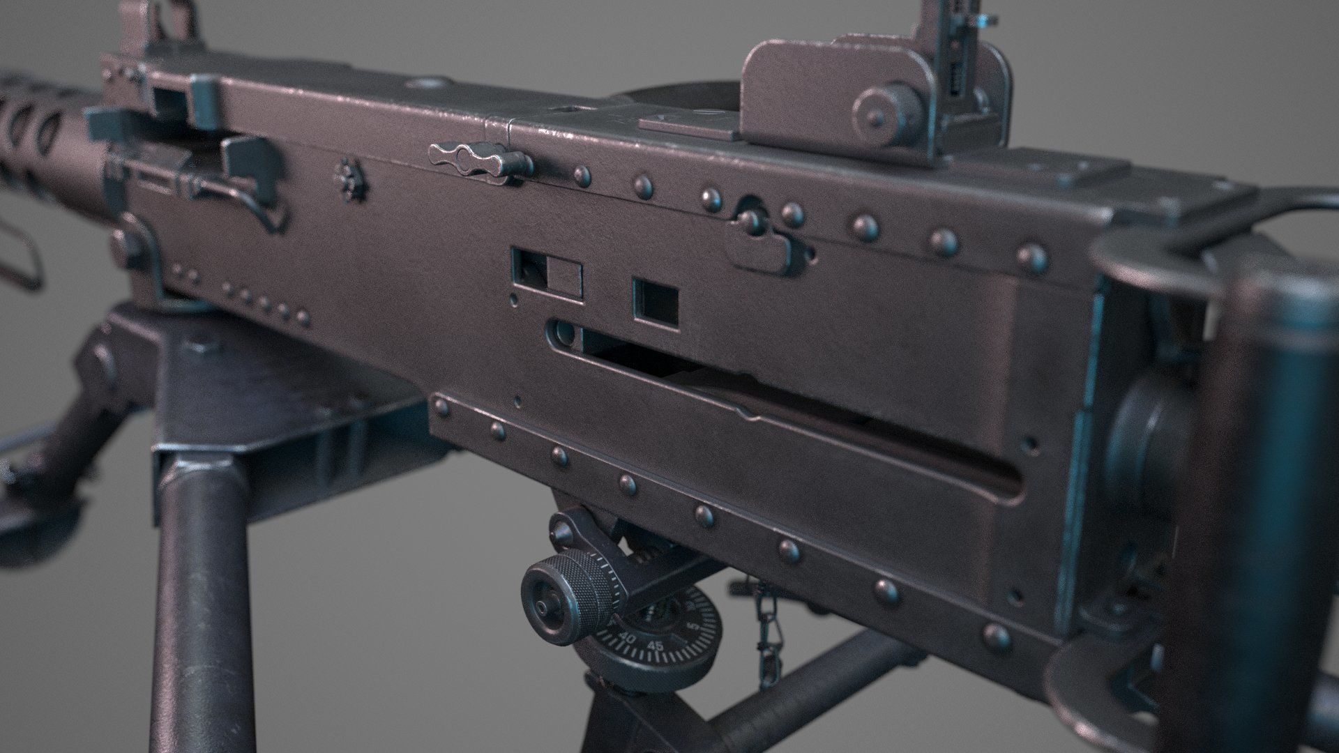 M2 Browning 50 CAL Machine Gun HQ 3D model_28