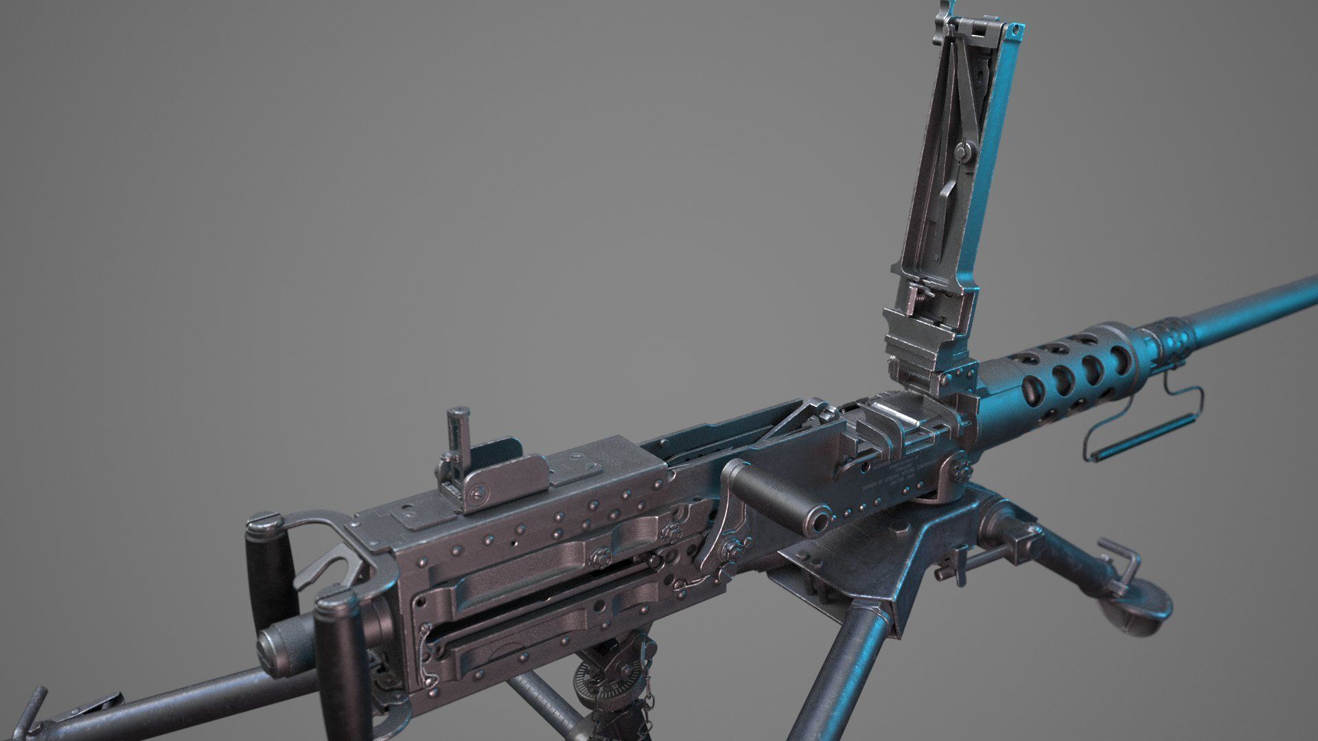 M2 Browning 50 CAL Machine Gun HQ 3D model_13
