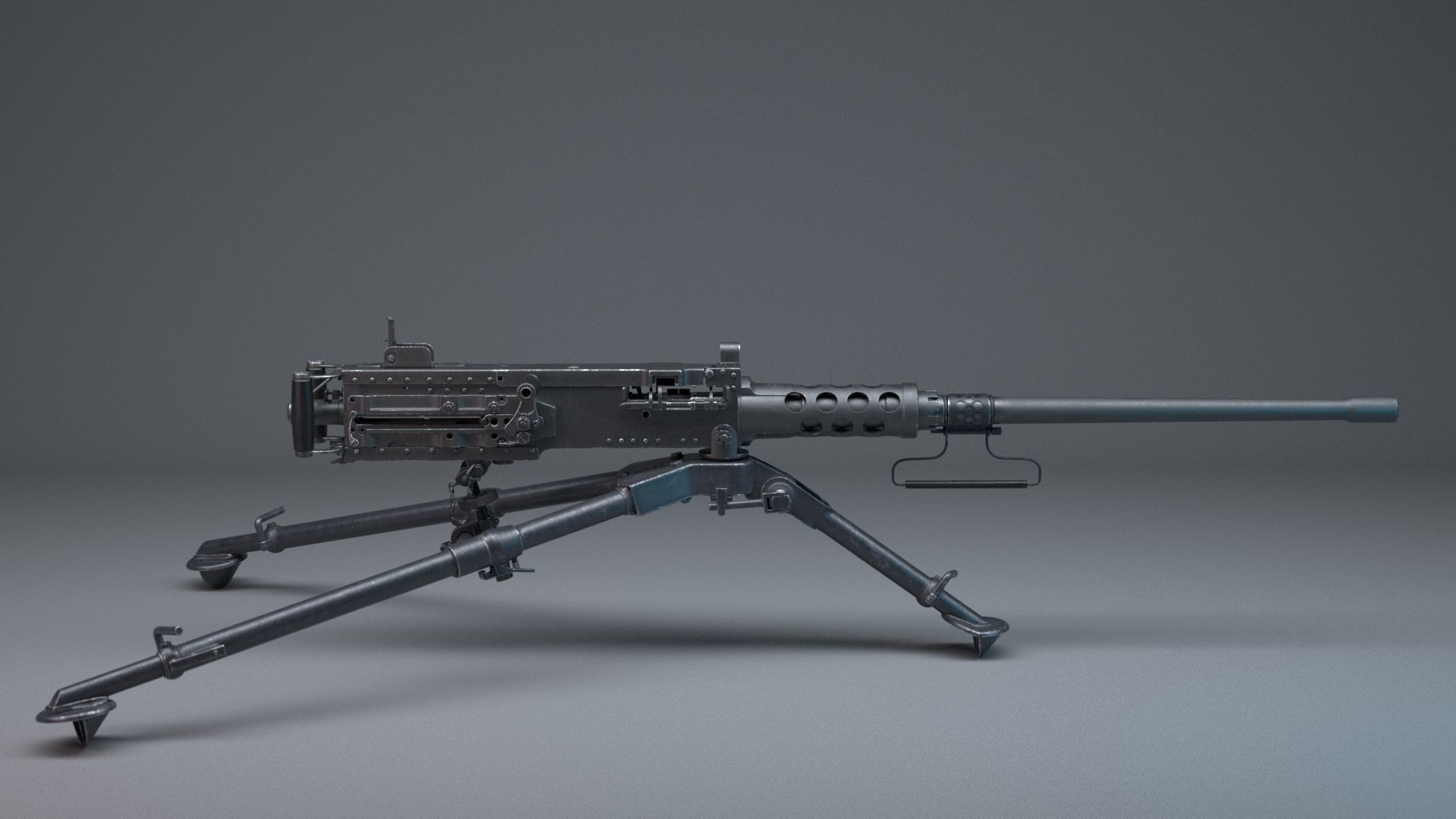 M2 Browning 50 CAL Machine Gun HQ 3D model_30