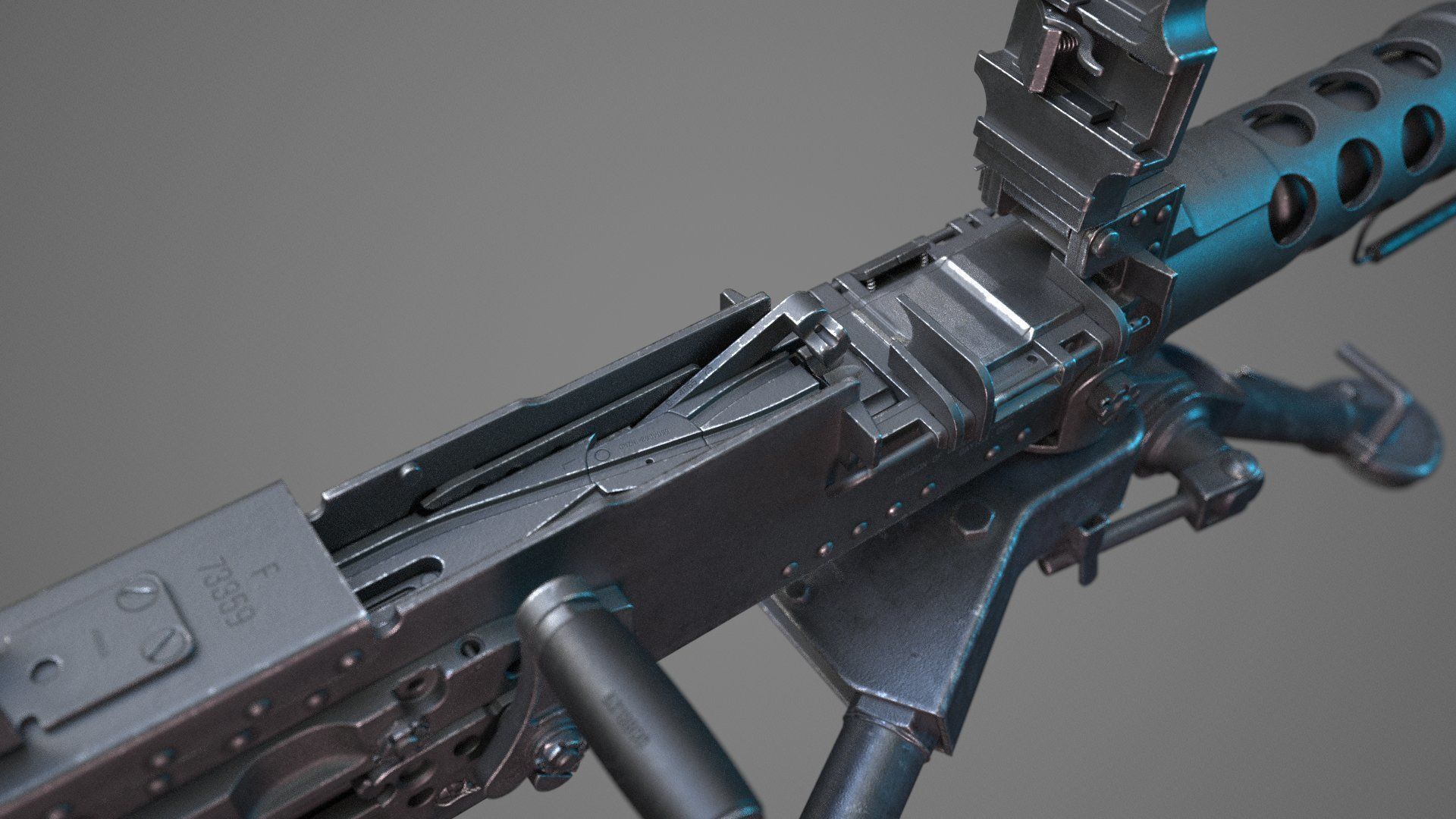 M2 Browning 50 CAL Machine Gun HQ 3D model_12