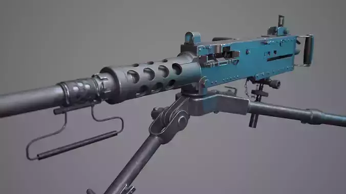 M2 Browning 50 CAL Machine Gun HQ 3D model