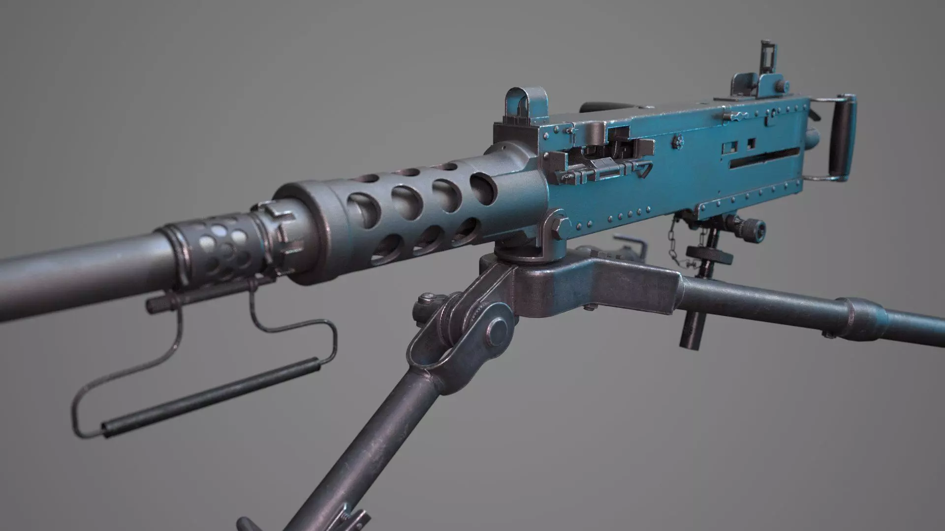 M2 Browning 50 CAL Machine Gun HQ 3D model_0