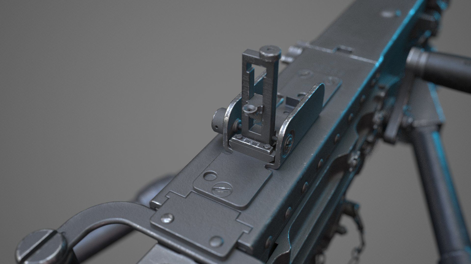 M2 Browning 50 CAL Machine Gun HQ 3D model_7