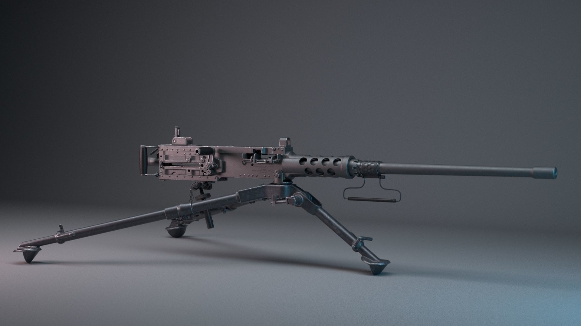 M2 Browning 50 CAL Machine Gun HQ 3D model_29
