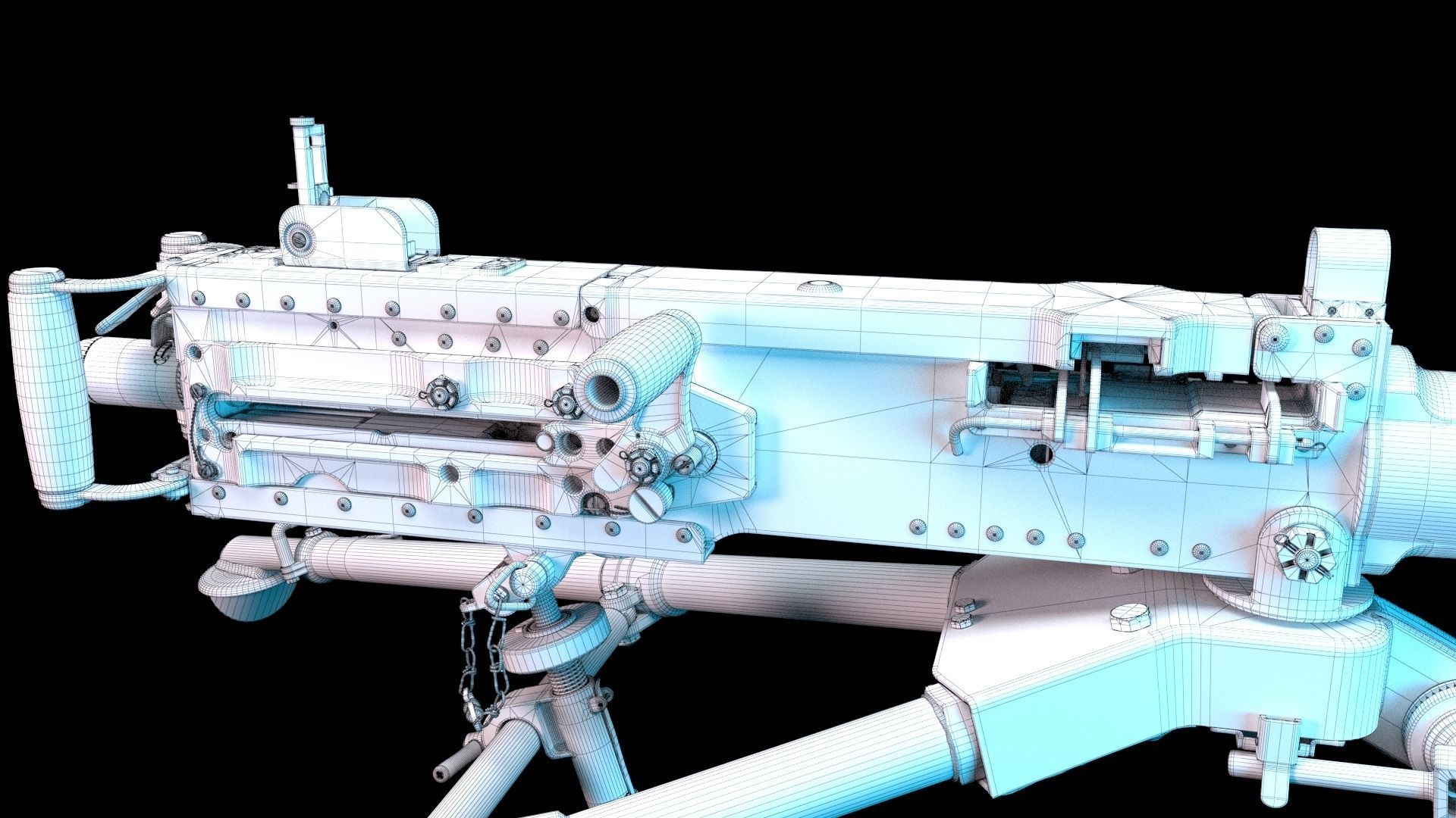 M2 Browning 50 CAL Machine Gun HQ 3D model_31