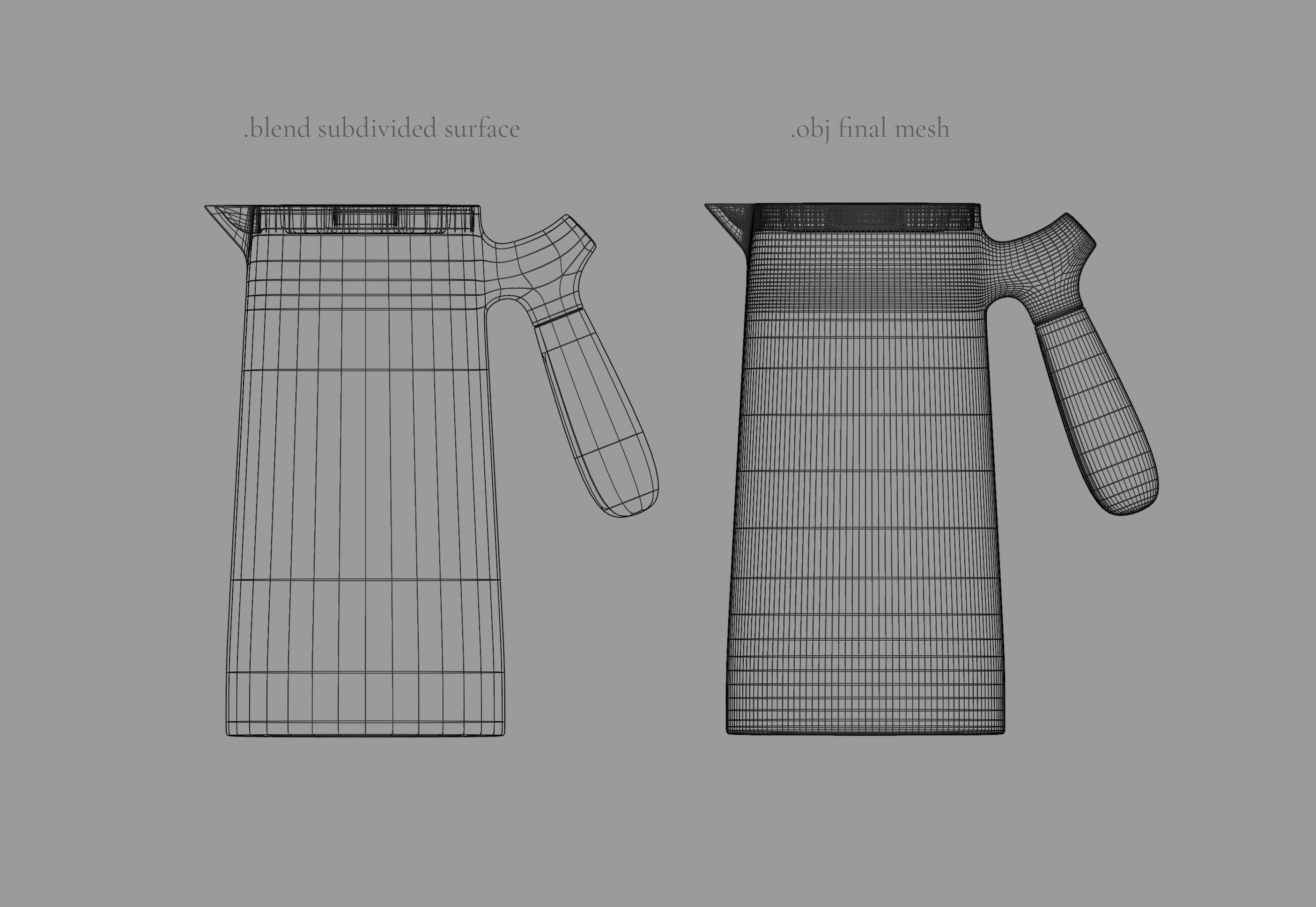 Nordic Style Thermos Jug 3 colors set 3D model_6