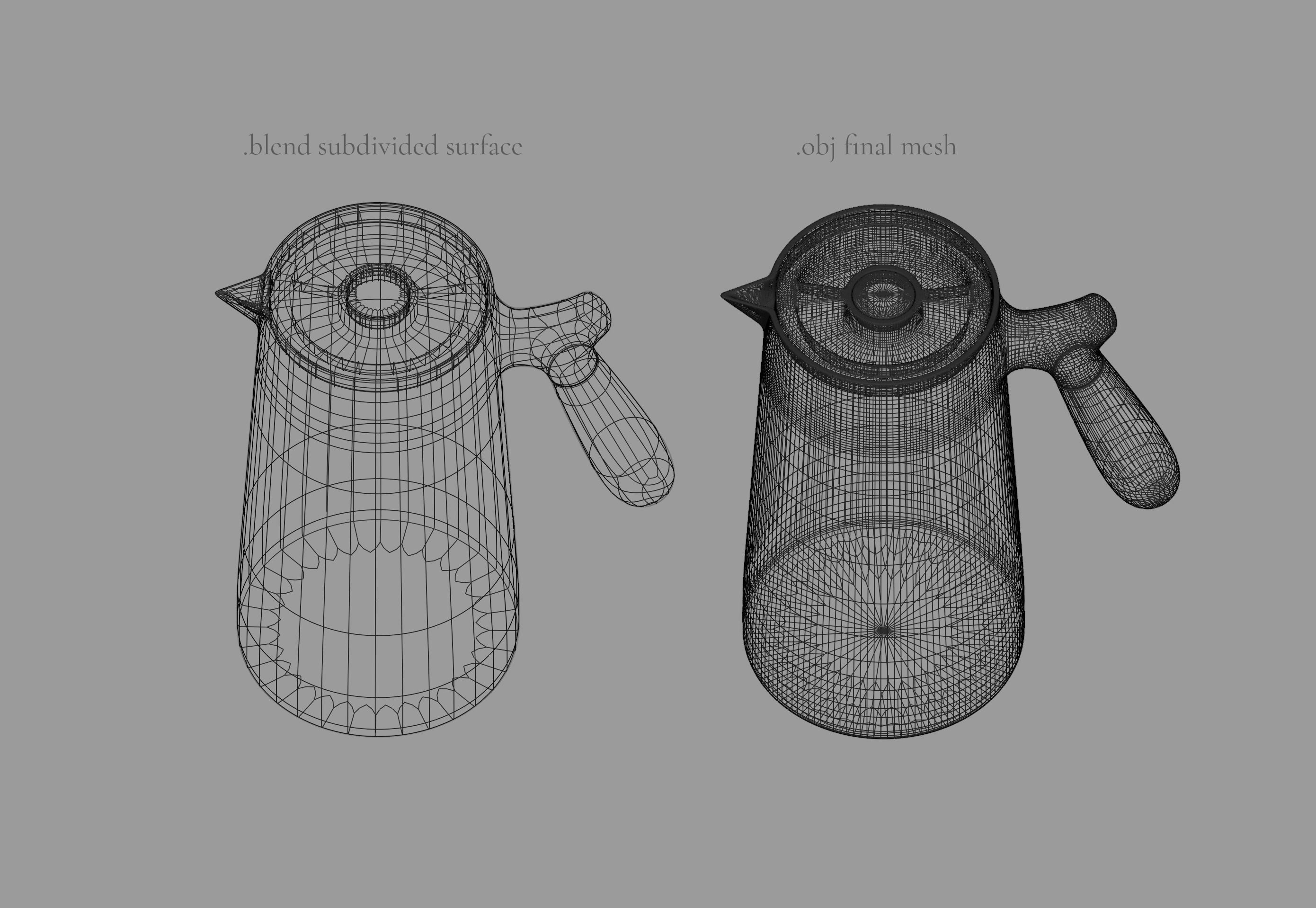 Nordic Style Thermos Jug 3 colors set 3D model_4