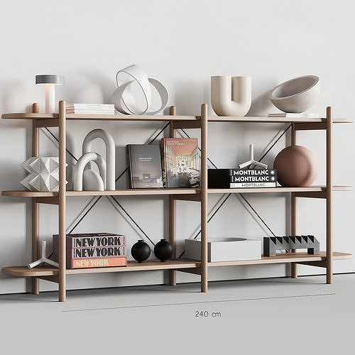 086 BROSA Dominic Wide Bookshelf 00 3D model