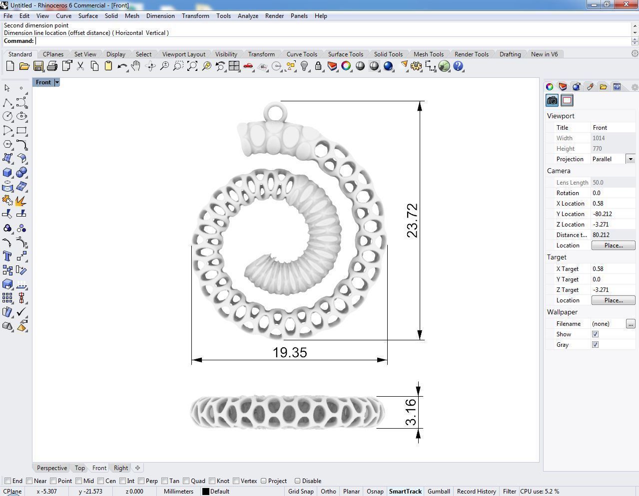 Pendant 074 3D print model_3