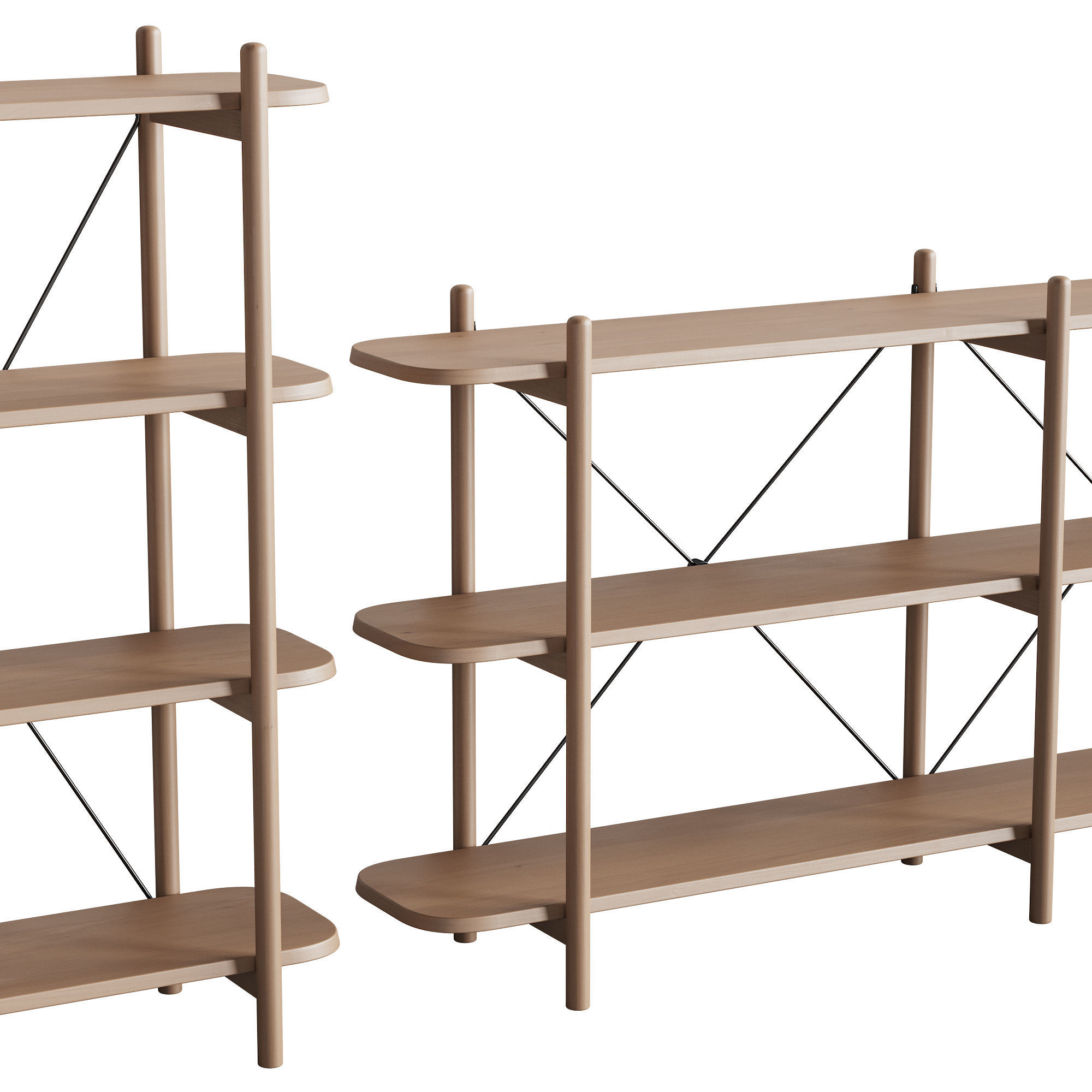 087 BROSA Dominic Narrow AND Wide Bookshelfs 00 3D model_1