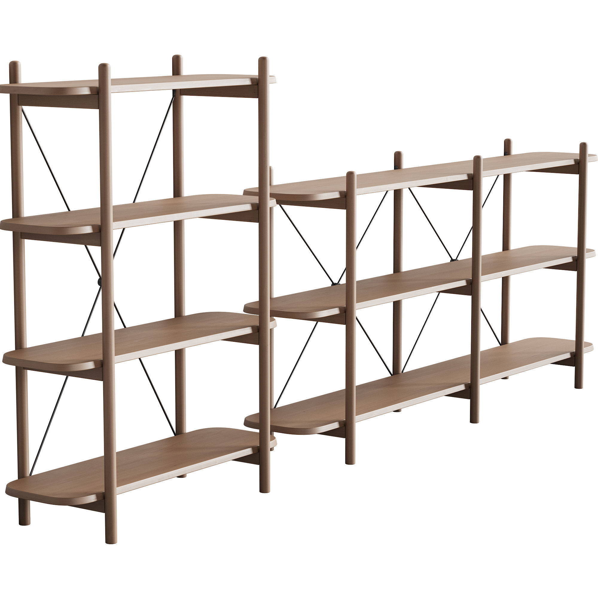 087 BROSA Dominic Narrow AND Wide Bookshelfs 00 3D model_2