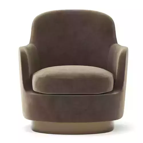 Armchair swivel chair velvet Low-poly 3D model
