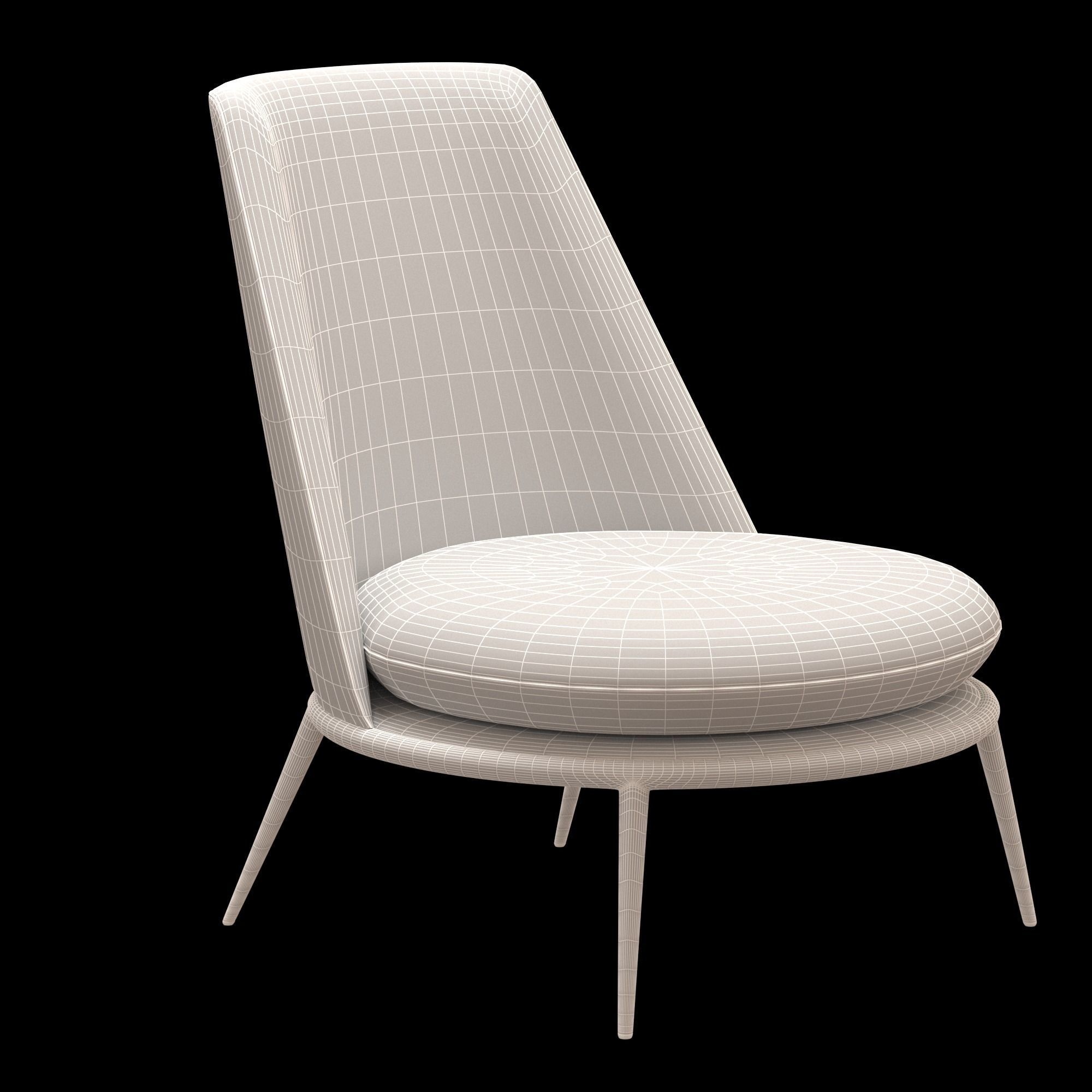 Aurora armchair by Cantori Low-poly 3D model_2