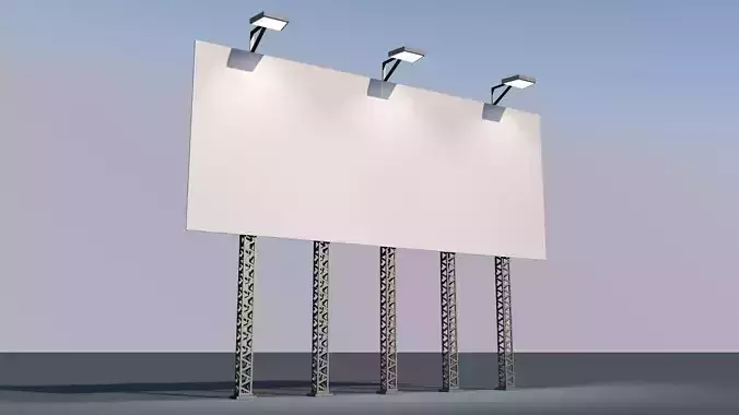 Billboard with lights Low-poly 3D model