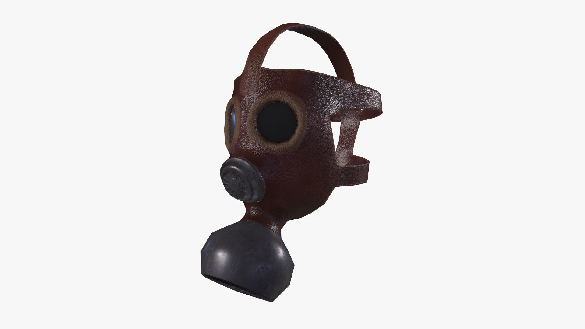 Gas Mask Low-poly 3D model_7