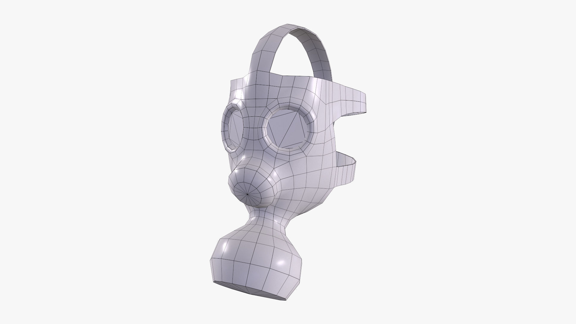 Gas Mask Low-poly 3D model_16