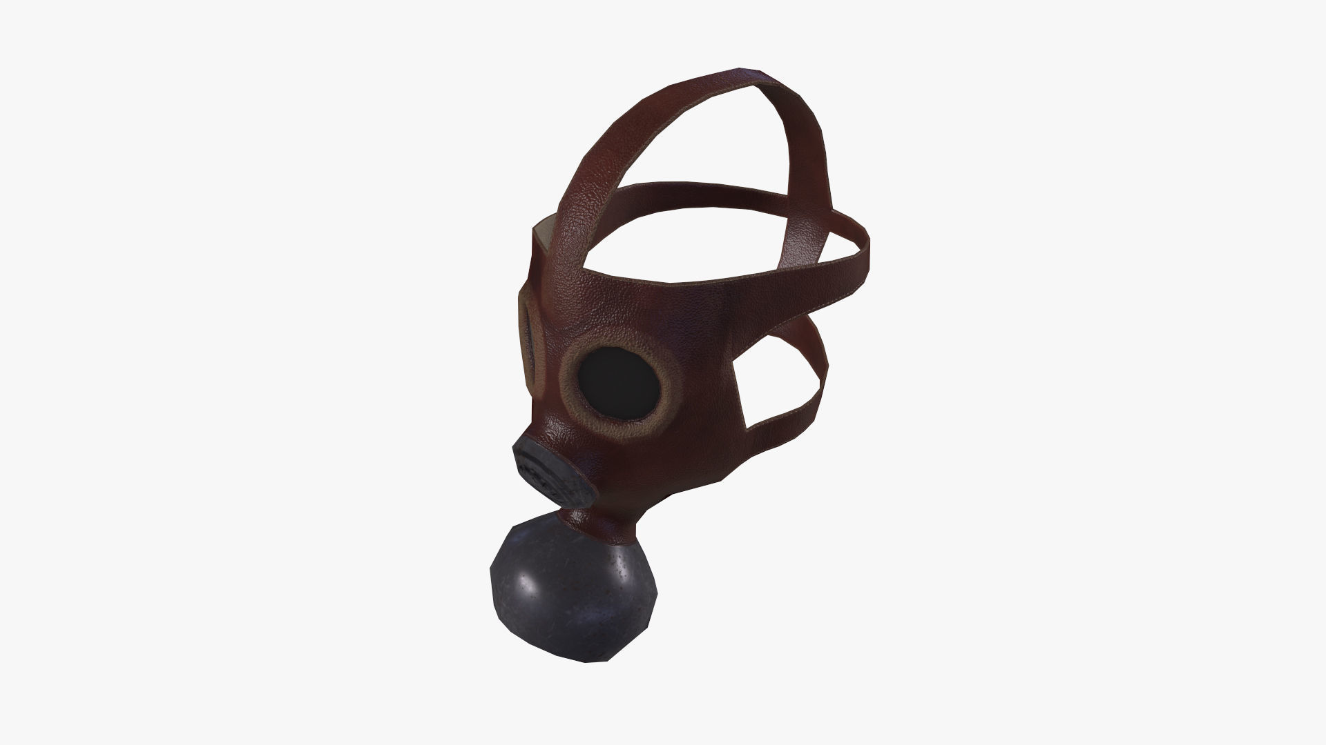 Gas Mask Low-poly 3D model_10
