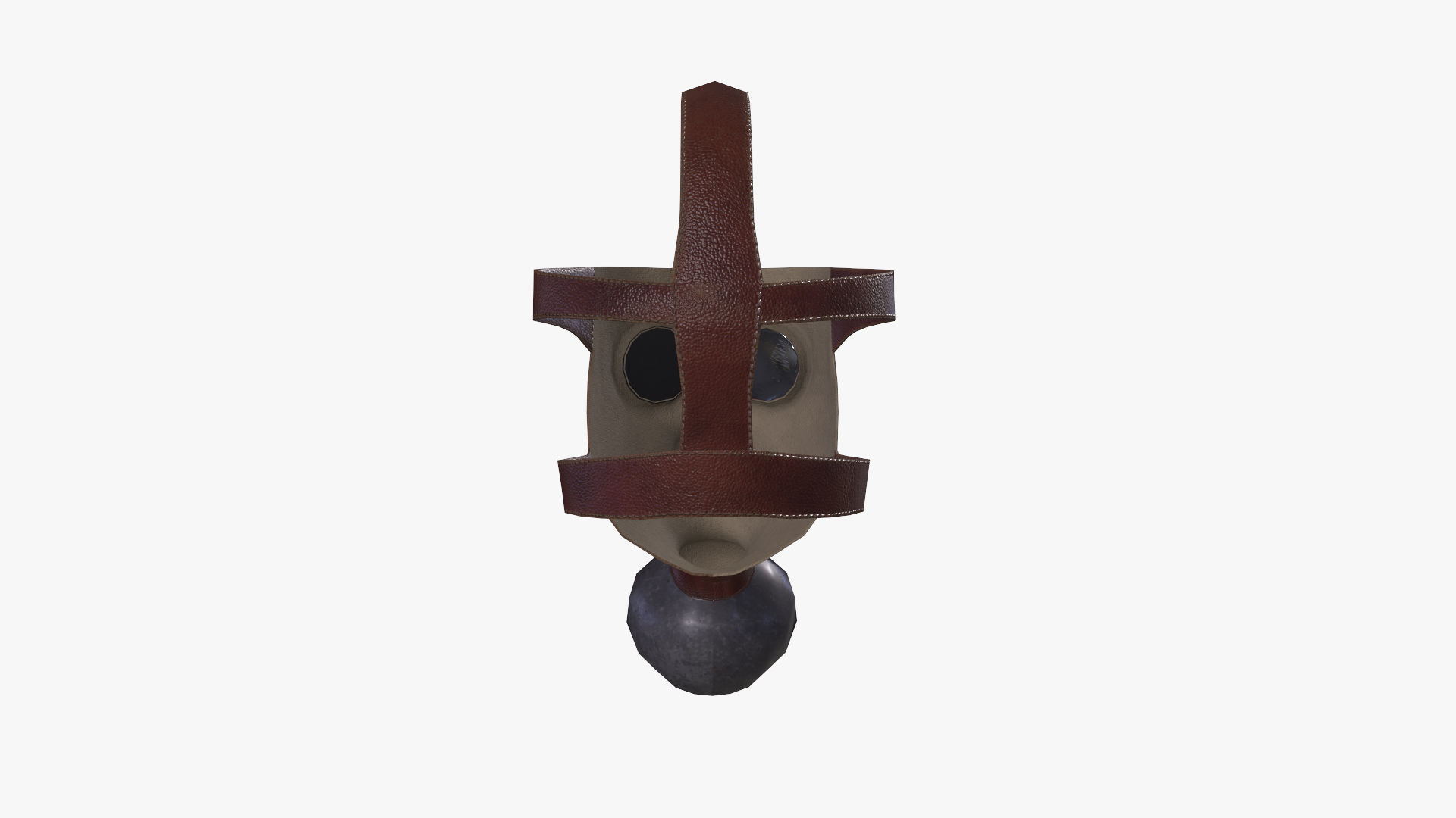 Gas Mask Low-poly 3D model_4
