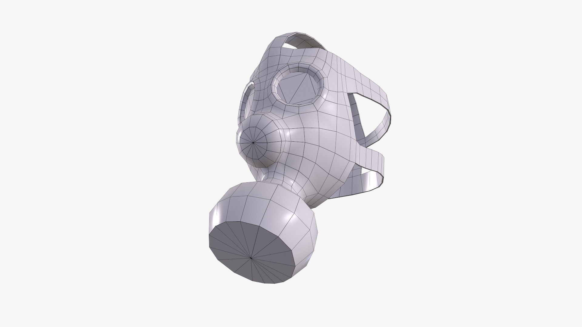 Gas Mask Low-poly 3D model_20