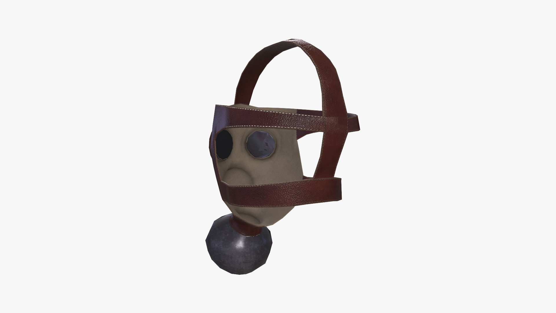 Gas Mask Low-poly 3D model_5