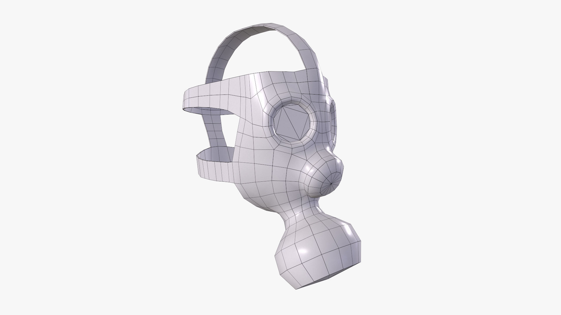 Gas Mask Low-poly 3D model_17