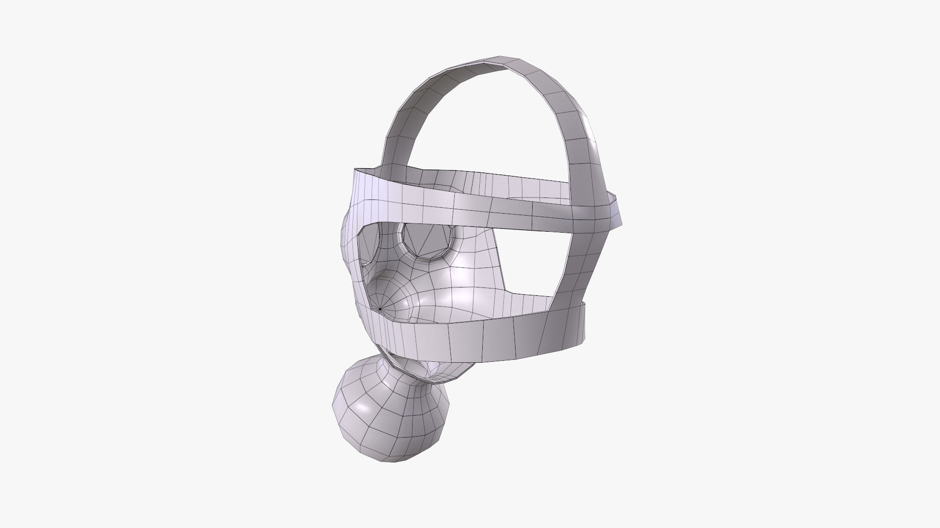 Gas Mask Low-poly 3D model_19