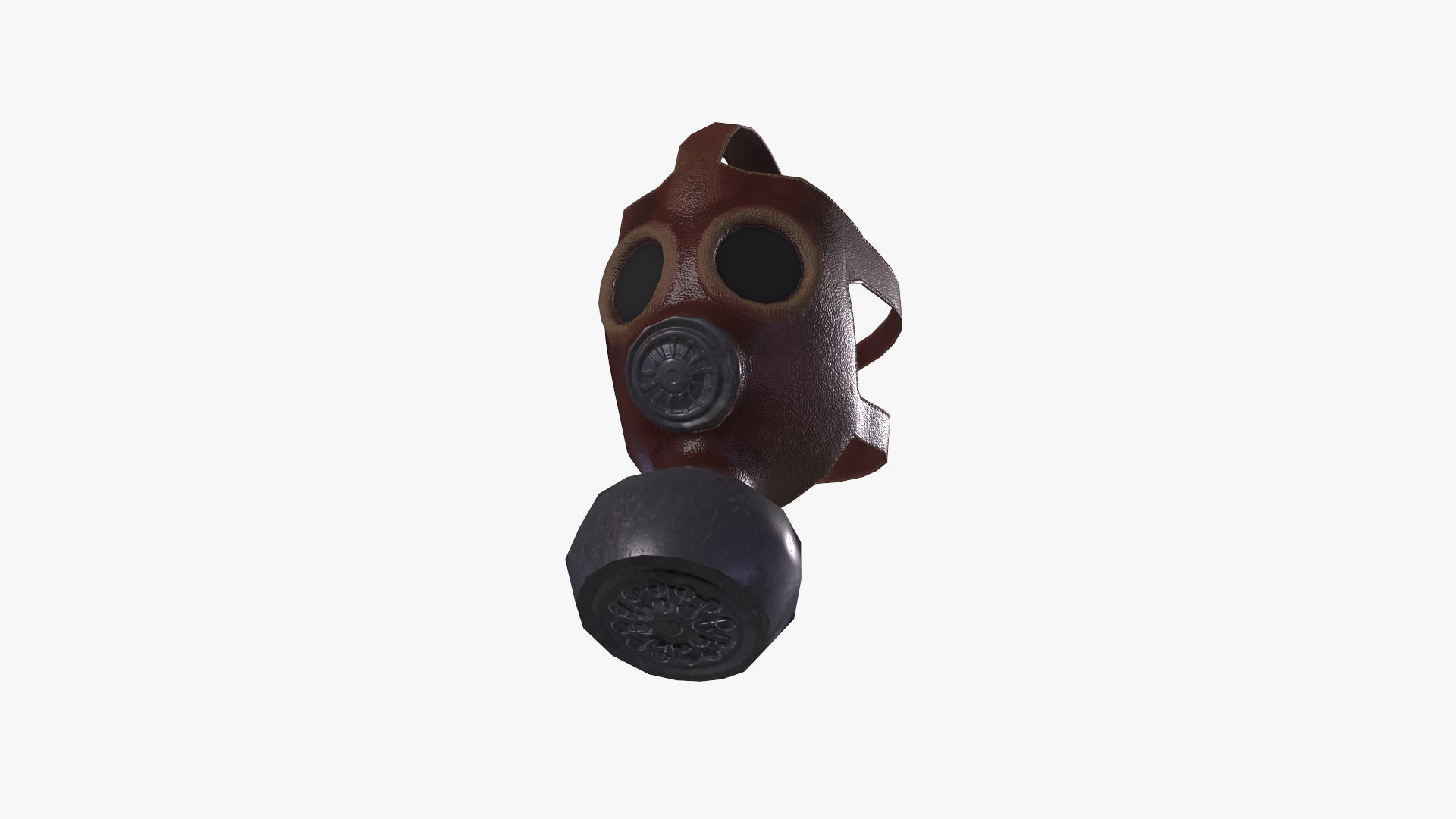 Gas Mask Low-poly 3D model_9