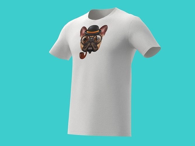 3d funny White t-shirt 3D model