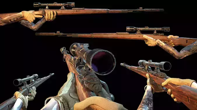 Kar 98 with Scope Silencer Game Ready