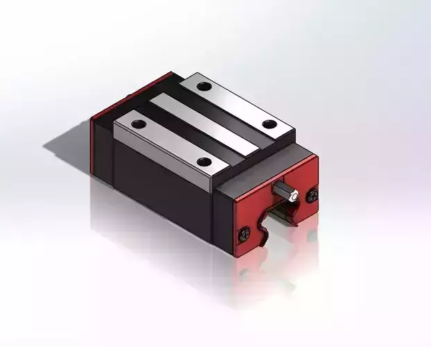 Flat Linear Bearing and Rail 15mm 3D model