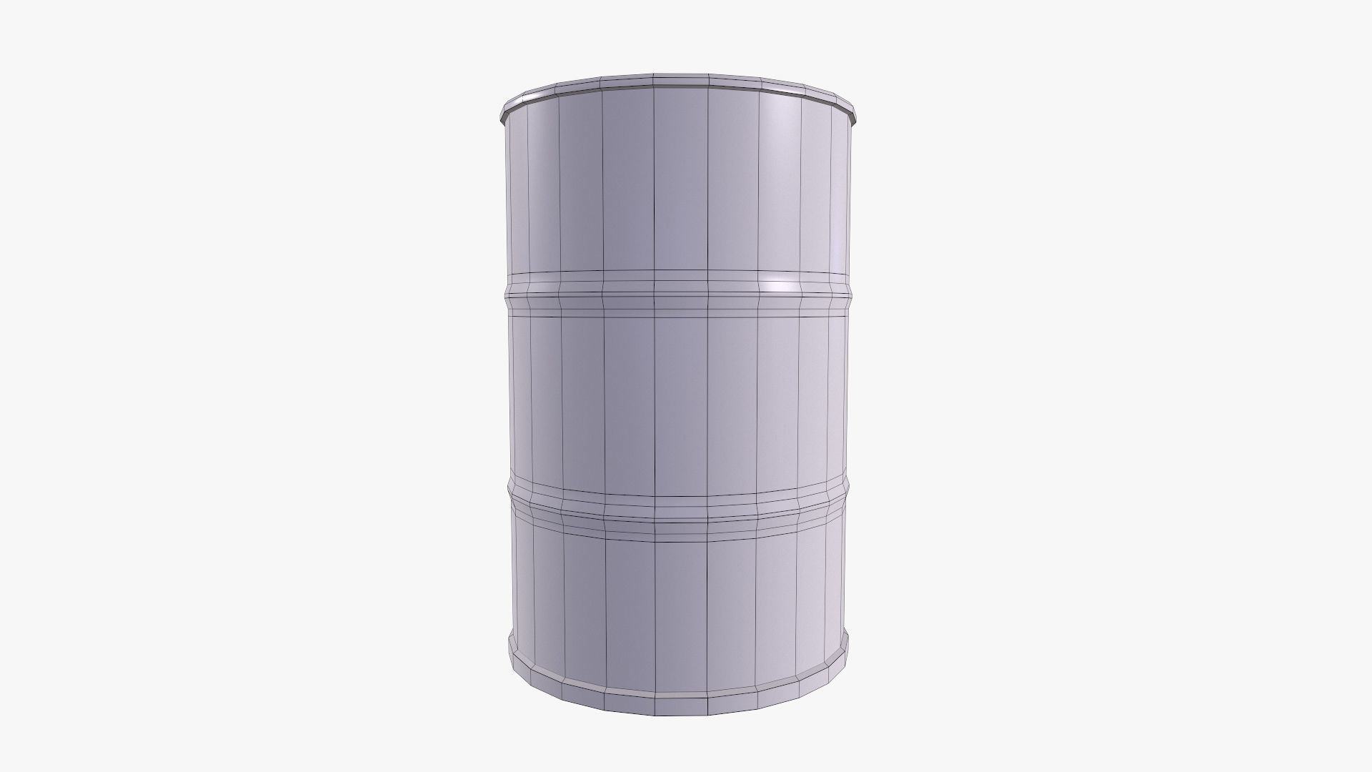 Stainless Barrel Low-poly 3D model_7