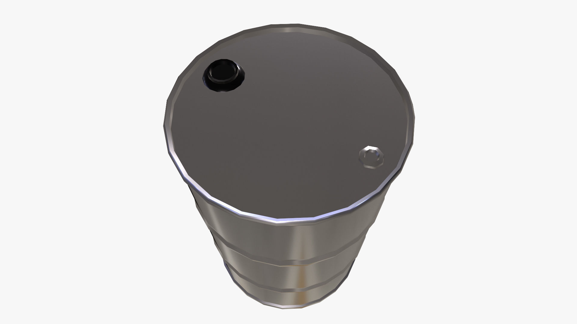 Stainless Barrel Low-poly 3D model_3