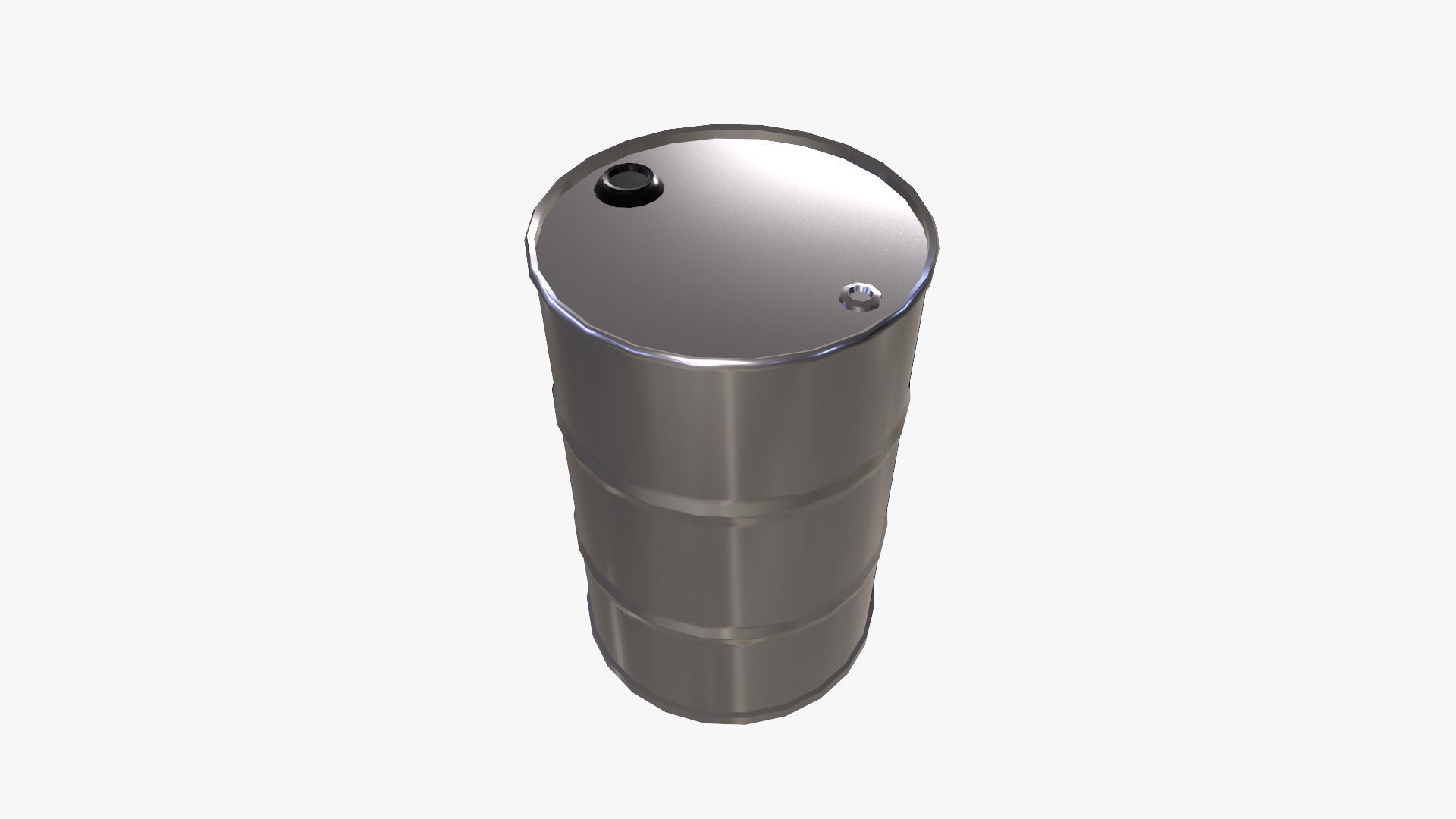 Stainless Barrel Low-poly 3D model_2