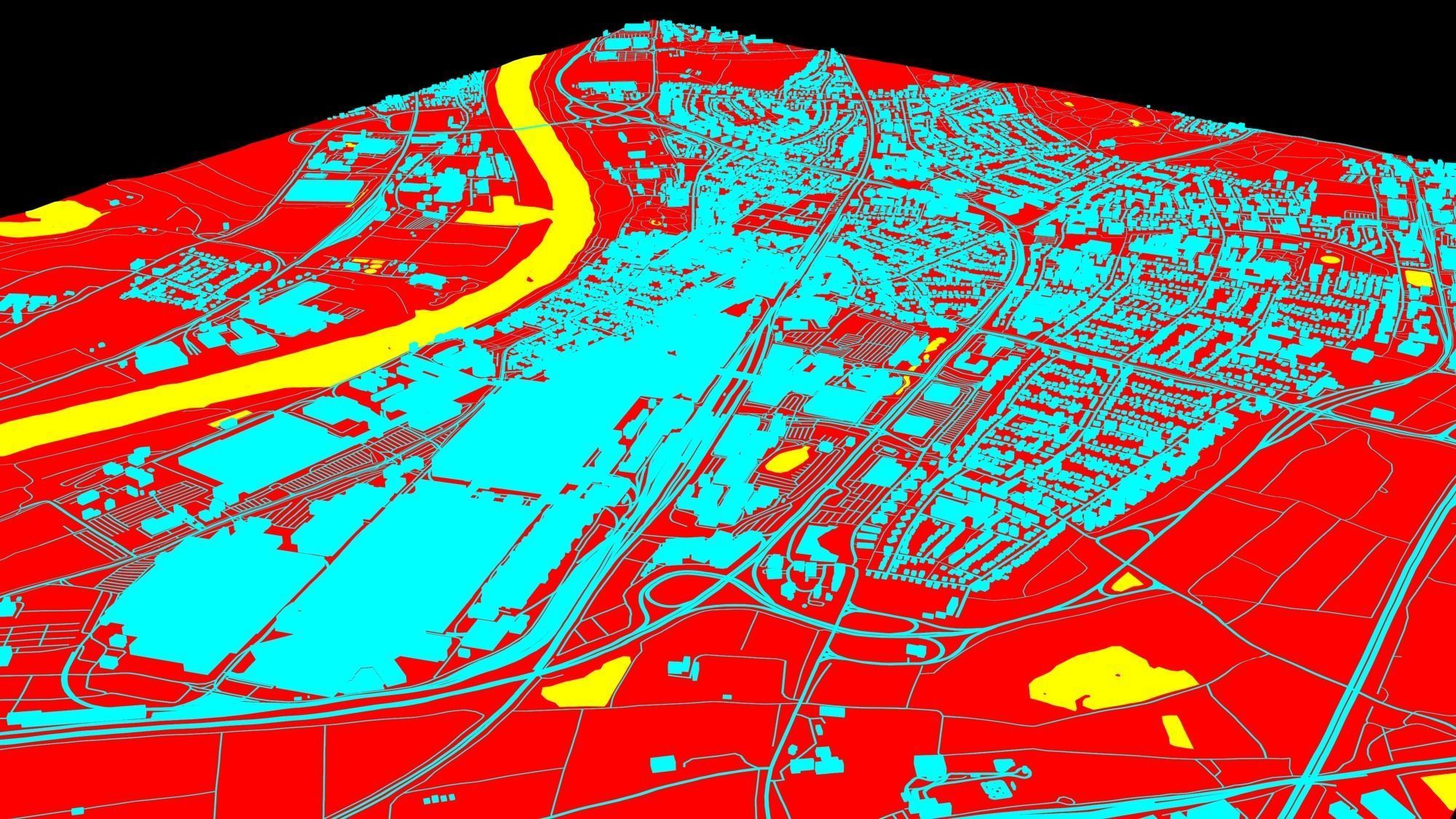 Cityscape Russelsheim Germany 3D model_12