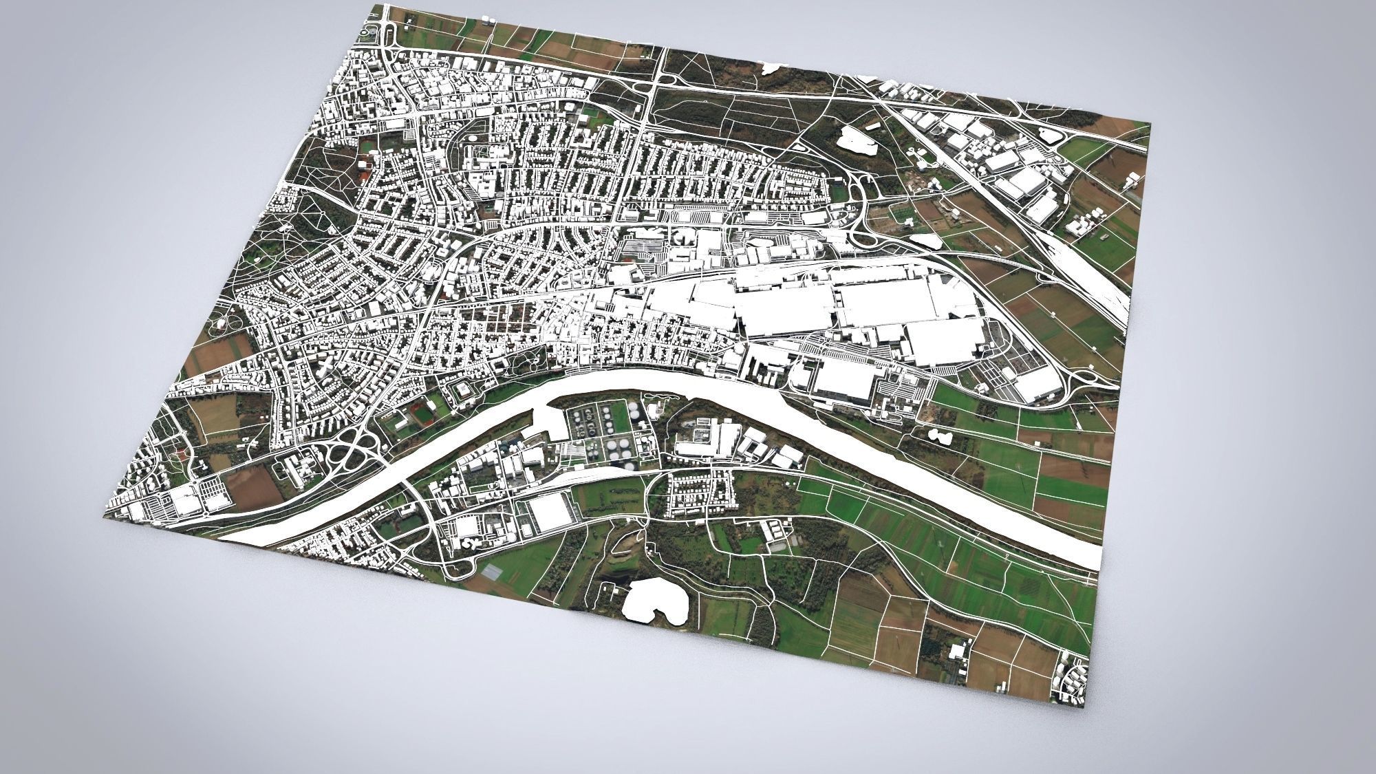 Cityscape Russelsheim Germany 3D model_7