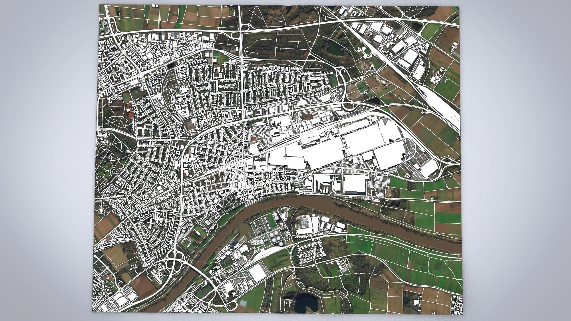 Cityscape Russelsheim Germany 3D model_6