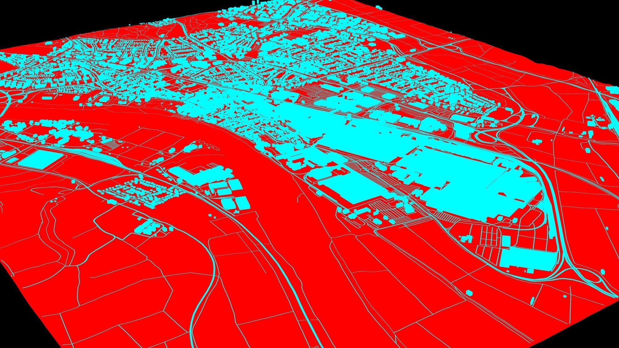 Cityscape Russelsheim Germany 3D model_14