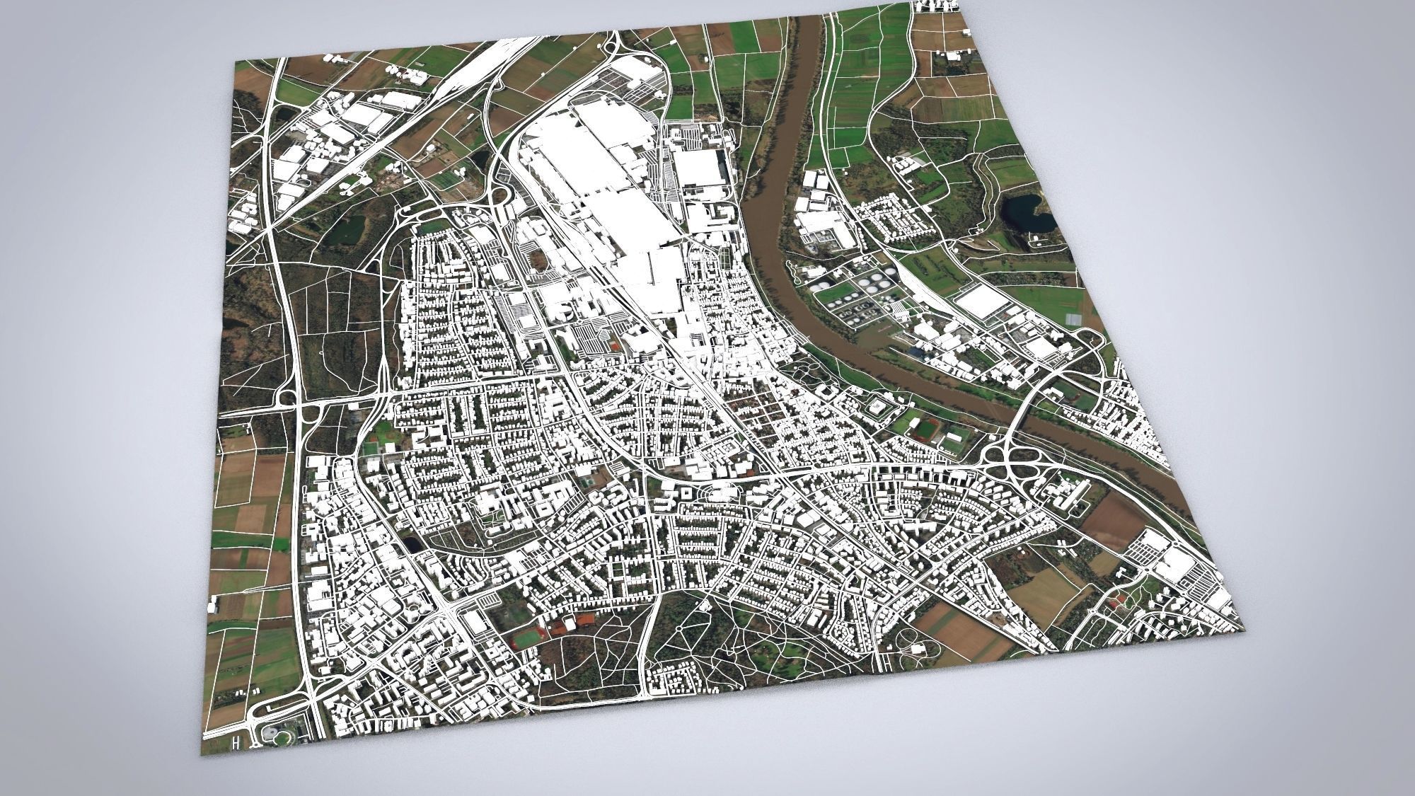 Cityscape Russelsheim Germany 3D model_9