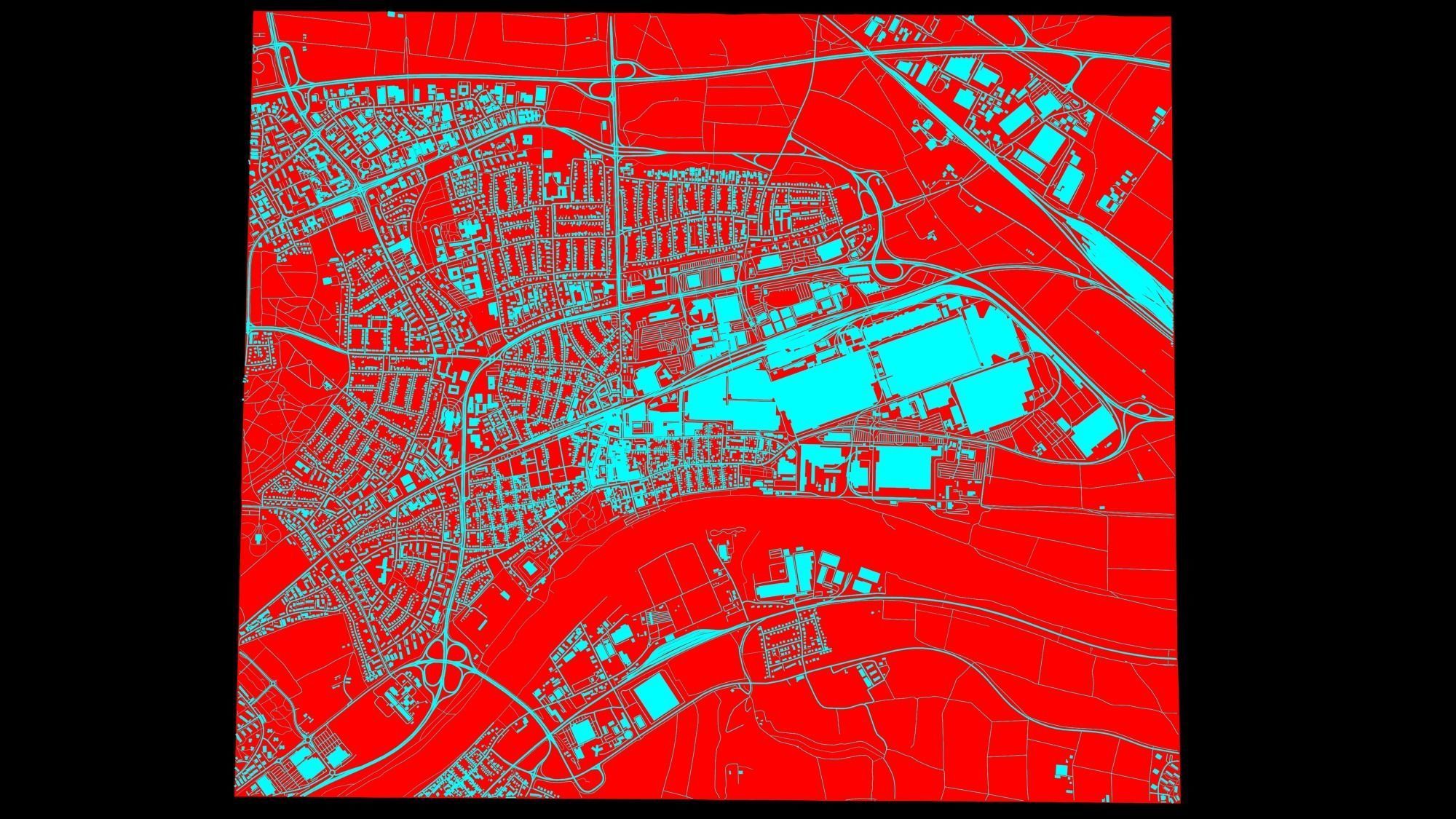 Cityscape Russelsheim Germany 3D model_13