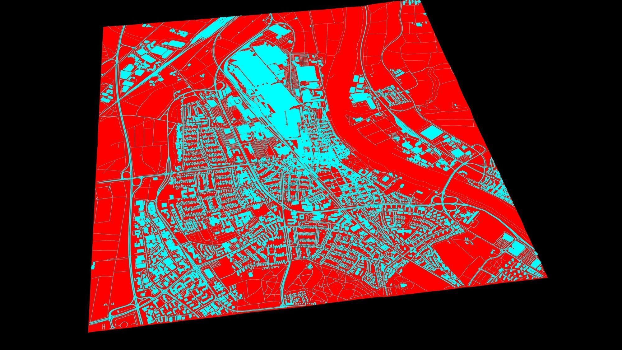Cityscape Russelsheim Germany 3D model_19