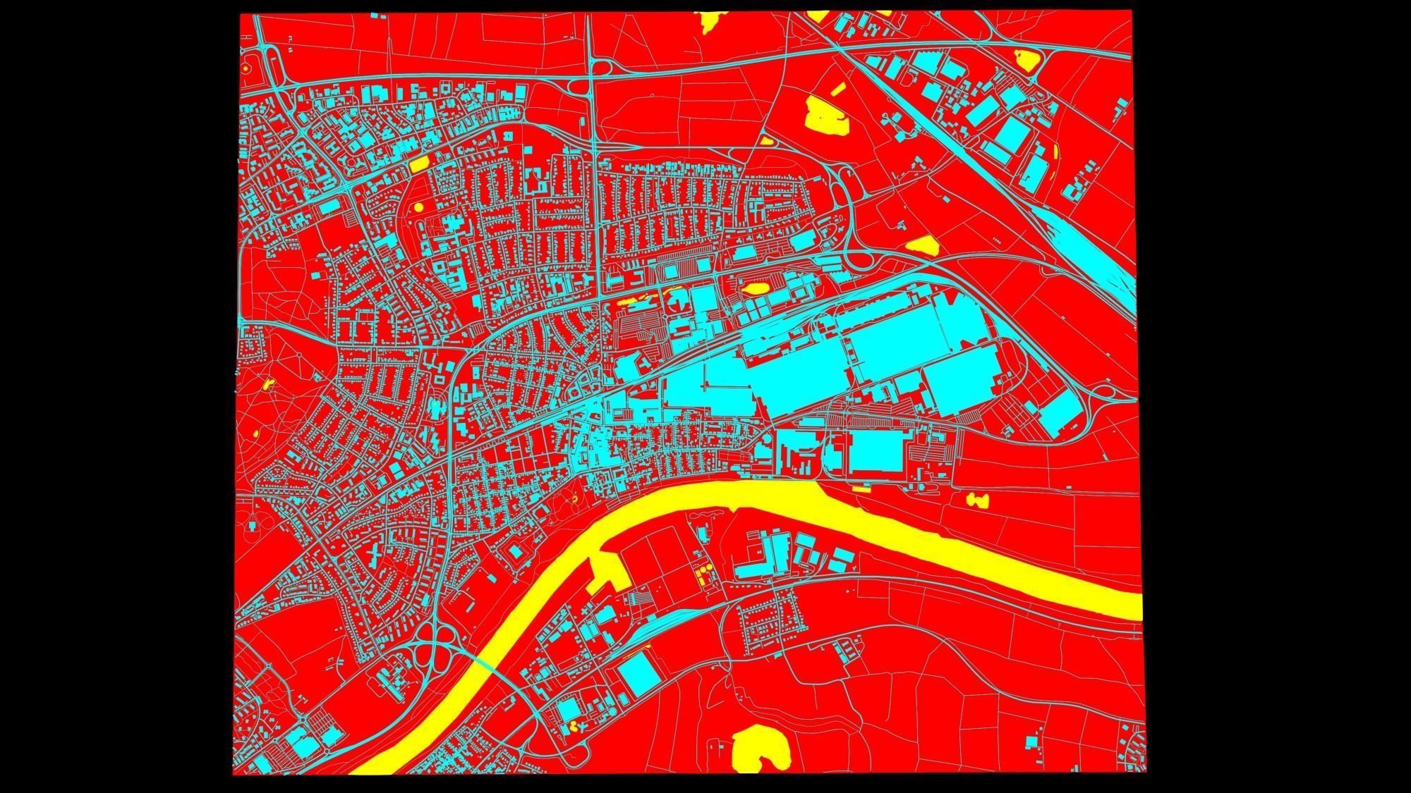 Cityscape Russelsheim Germany 3D model_10