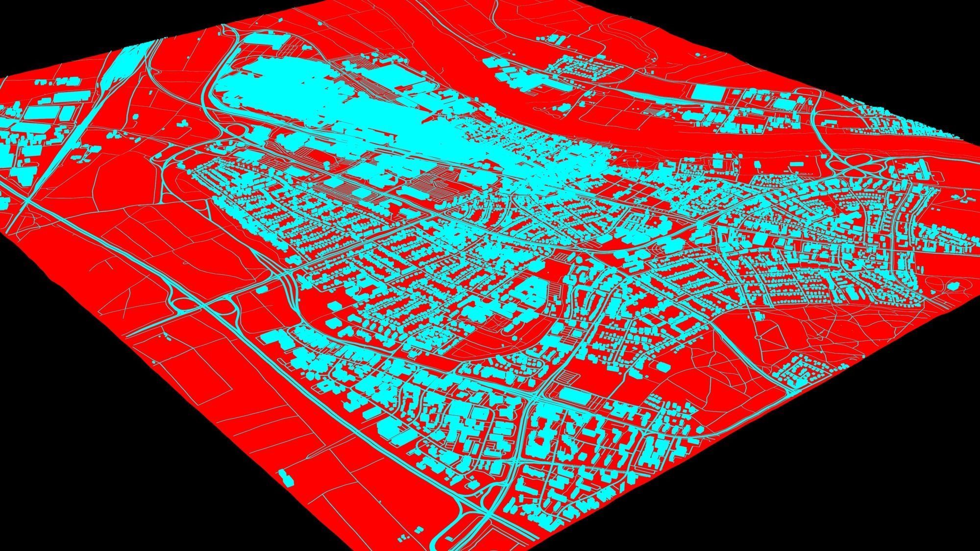 Cityscape Russelsheim Germany 3D model_15