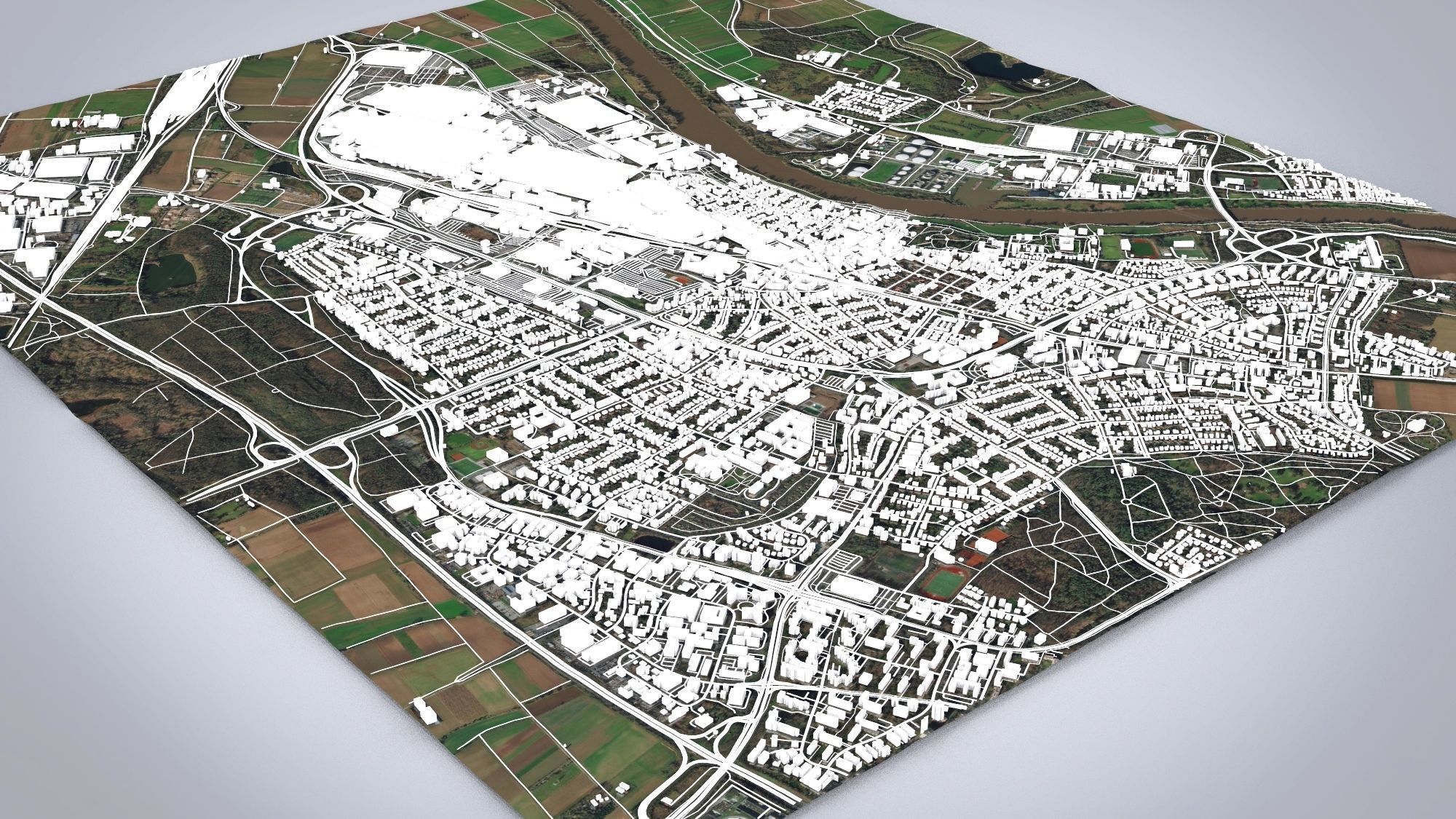 Cityscape Russelsheim Germany 3D model_5