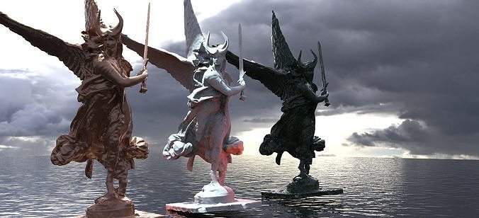 Nephilim Angel statue with sword 3D model