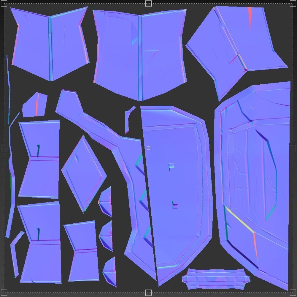 Shield Pbr gamerady handpaint Low-poly 3D model_7