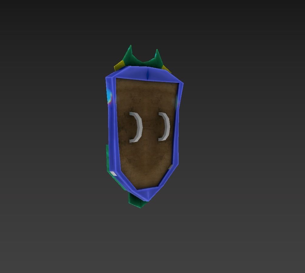 Shield Pbr gamerady handpaint Low-poly 3D model_4
